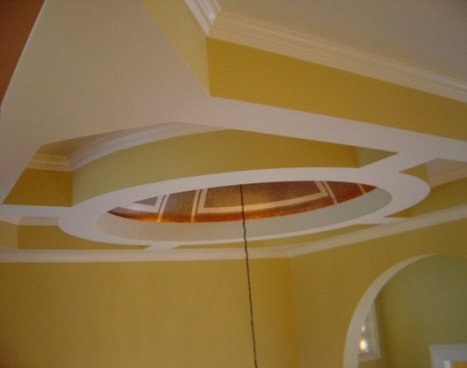 покраска потолка из гипсокартона